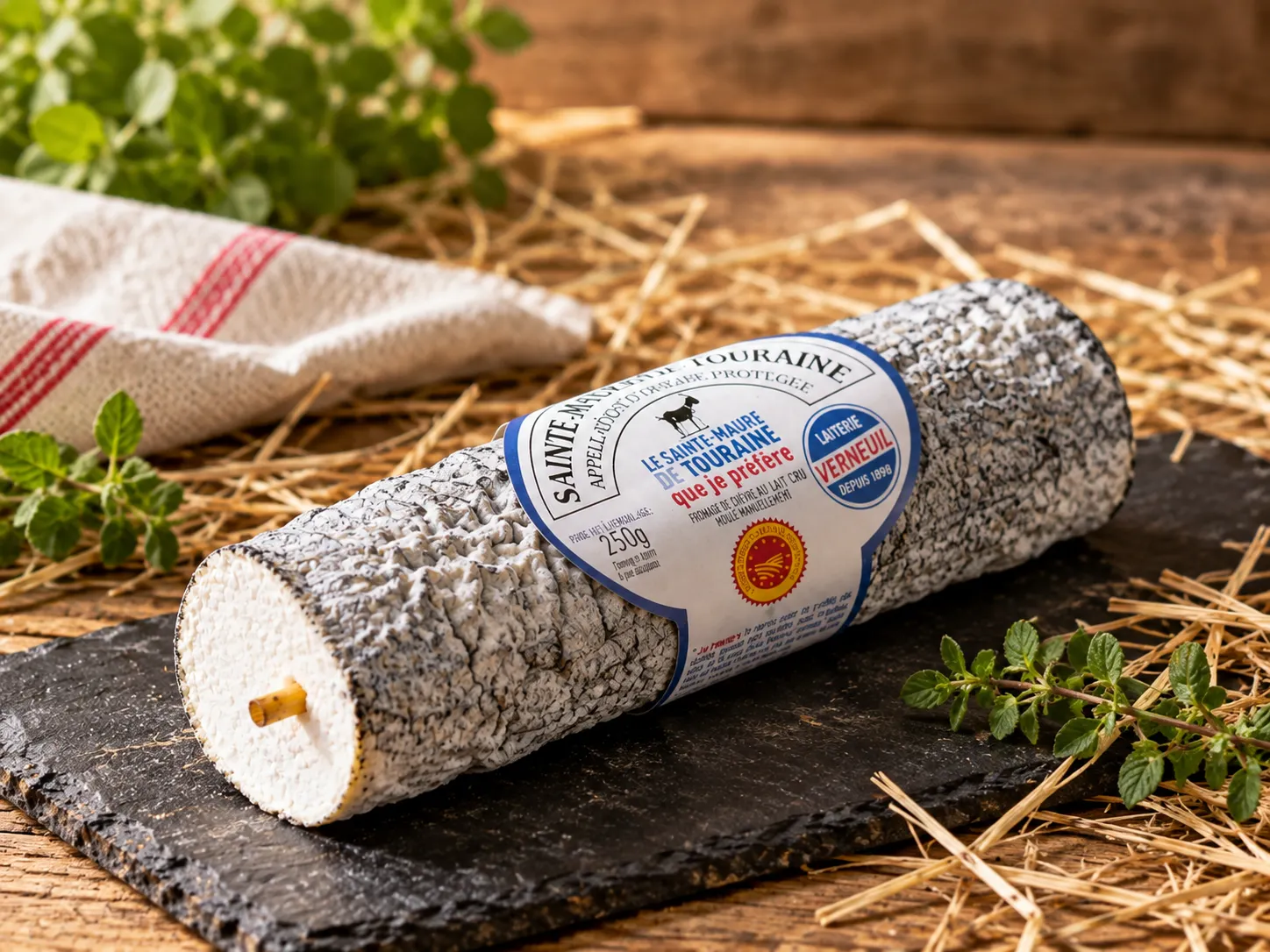 St. Maure de Touraine AOP Ziegenkäse aus Frankreich mit Ascherinde